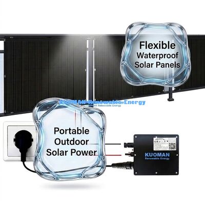 耐久性200W 柔軟な太陽光パネル IP65 防水 360度 折りたたみ ネットワーク外での生活