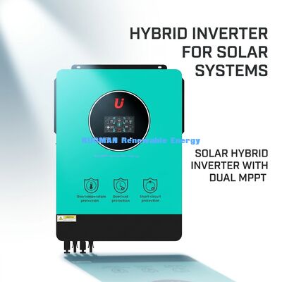 98%効率の10KWハイブリッド太陽光発電インバーター、オン/オフグリッドシステム向けトリプルプロテクション搭載