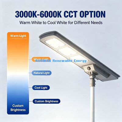 50W 220lm/W 高効率の太陽光路灯 IP65 防水統合太陽光ランプ