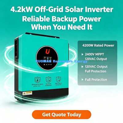 4200W MPPT ソーラーハイブリッドインバーター 60-450VDC PV入力 120A ソーラー充電電流