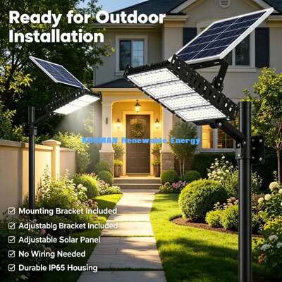 200W Energy Saving Solar LED Flood Light 120lm/W High Brightness Park Stadium Solar Flood Lamp