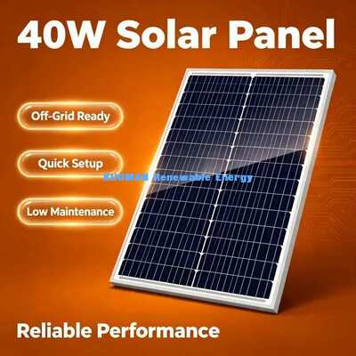 コンパクト 40W モノ結晶型 PV パネル 12 ボルト電池充電のためのIP67ジャンクションボックス