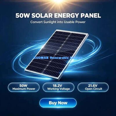 高出力 50W 単結晶ソーラーモジュール 0～+4.99W ポジティブパワー許容差