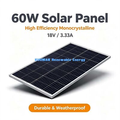60Wモノラルソーラーパネル 優れた低照度効率、家庭用緊急電源用屋外用太陽光発電モジュール
