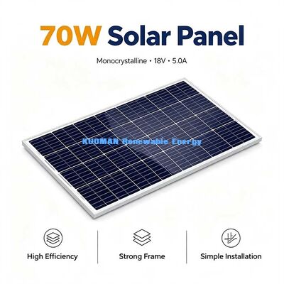 70W 単結晶ソーラーパネル JST-ESMH-70W 12V オフグリッド太陽光発電モジュール RV キャンプ ホームバックアップ電源用