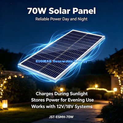70W 182mm 30セル単結晶ソーラーパネル IP67 接続ボックス MC4 コンネクタ RV ボート ソーラーチャージャー
