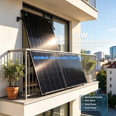 50W 防水ジャンクションボックス フレキシブルソーラーパネル、RV、ボート、キャビン、キャンプ用折りたたみ式オフグリッドソーラー充電器