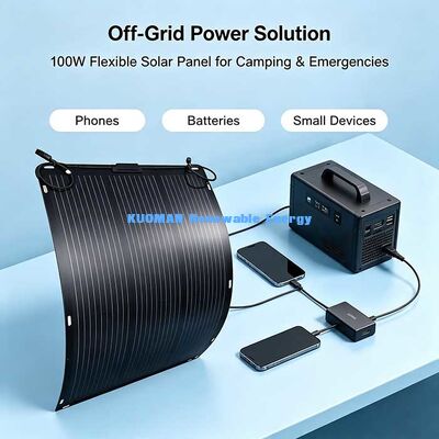 105W 柔軟な太陽光充電器 パネル,防水 IP68 ジャンクボックス 12V バッテリー充電用の太陽光パネル