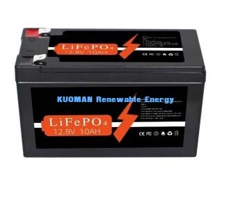 12V 10Ah 128Wh LiFePO4 ディープサイクルリチウムバッテリー (エネルギー貯蔵およびRV用途向け)