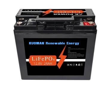 12V 24Ah LiFePO4 バッテリー 307.2Wh エネルギーとABSケース素材