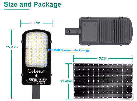 IP65防水 300W ソーラーストリートライト モーションセンサーモードとソーラーパネル付き 都市道路用