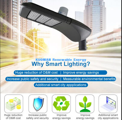 IP66防水スマートLED街路灯、寿命100000時間、LoRa-WAN IoT対応、屋外ソーラー照明用