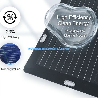 50W単結晶柔軟ソーラーパネル 簡単に皮を剥がして貼る粘着型バックバック バックパックと12Vバッテリー