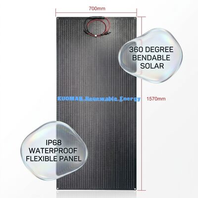200W 単結晶シリコン製フレキシブルソーラーパネル IP67防水カーボンファイバーデザイン