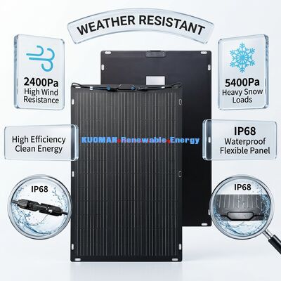 200W IP67 360度曲げ可能フレキシブルソーラーパネル RVおよびホームトラベル用 両面ソーラーパネル