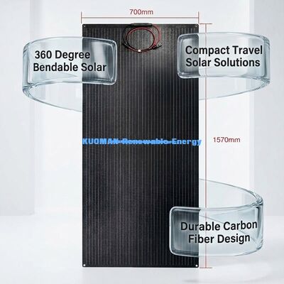 100W 210W IP68 防水フレキシブルソーラーパネル 薄膜太陽光発電パネル 旅行・住宅用