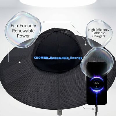 折りたたむ太陽光帽子 22%効率と13Wの電力 - 屋外使用のためのポータブル充電可能な太陽光帽子
