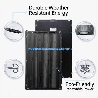 50W 単結晶フレキシブルソーラーパネル、剥がして貼るだけの簡単接着剤付き、アウトドアアドベンチャーに