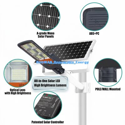 ダブルアーム防水ソーラー街路灯 100W-500W カスタマイズ可能な庭園・道路用ソーラーLEDライト