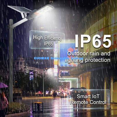 高明るさ 180LM/W LED太陽光路灯 モノ結晶パネルとIP65防水評価