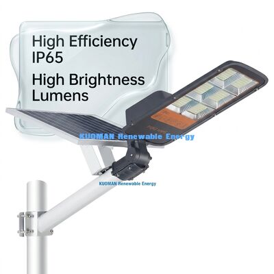 高明るさ 180LM/W LED太陽光路灯 モノ結晶パネルとIP65防水評価