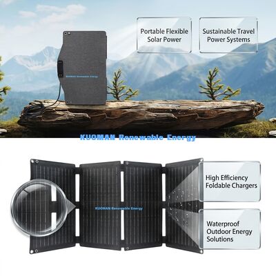 40W ETFE IP67 防水 携帯式折りたたむ太陽光パネル充電器 USBタイプC