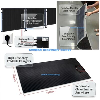 100W 210W IP68 防水フレキシブルソーラーパネル 薄膜太陽光発電パネル 旅行・住宅用