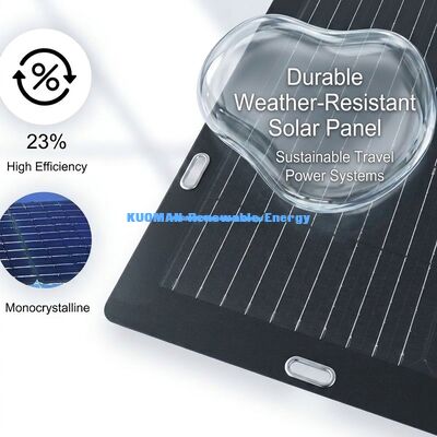 50W単結晶柔軟ソーラーパネル 簡単に皮を剥がして貼る粘着型バックバック バックパックと12Vバッテリー