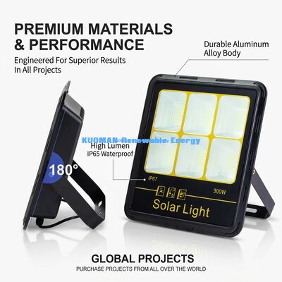 IP65防水 200W-400W ソーラー投光照明器 15000LM高ルーメンLEDソーラーガーデン投光照明器