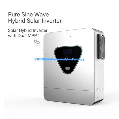 11KVA 純弦波ハイブリッド太陽光発電インバーター デュアルMPPT およびリチウムバッテリー対応