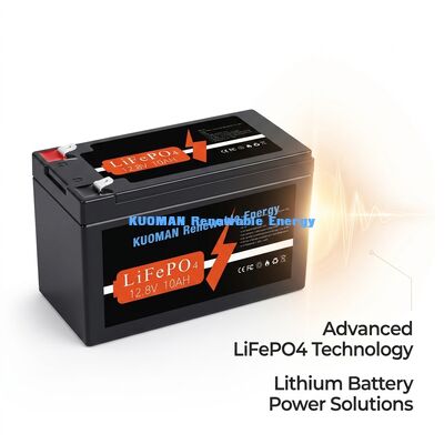 12V 10Ah 128Wh LiFePO4 ディープサイクルリチウムバッテリー (エネルギー貯蔵およびRV用途向け)