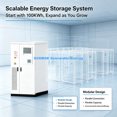 100kWhの商業用ESS電池 50kWのLIFEPO4エネルギー貯蔵庫 工場用太陽光発電のピークシェービング&バックアップ電力