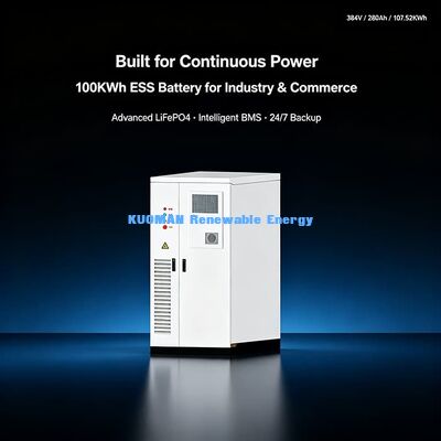 100KWh Capacity Commercial ESS Battery with LiFePO4 Technology for Industrial Energy Storage
