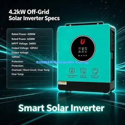 4200VA 24V ソーラーハイブリッドインバーター 120A MPPT 充電制御器 PV 500V マックス入力