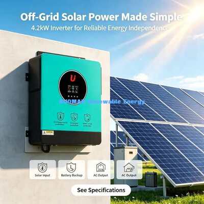 24V バッテリーハイブリッドソーラーインバーター 4200W ネットワークオフ ネットワークオフ 家庭用ソーラーシステム