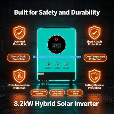 高効率98% DC/AC 8.2kW ハイブリッド太陽光インバーター オフグリッドバックアップ電源