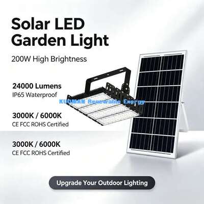 耐寒・耐熱 200W ソーラーLED投光器 -40℃～55℃ IP65 屋外工事用ライト