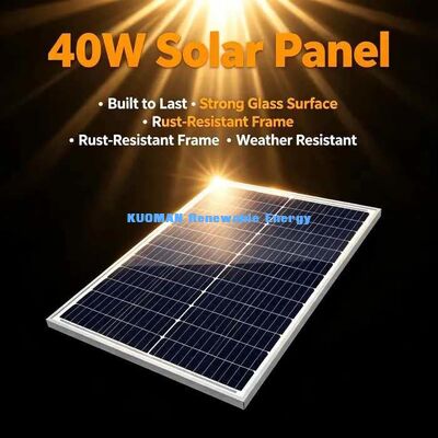 屋外セキュリティカメラ用 40ワット単結晶太陽光発電パネル 低照度性能