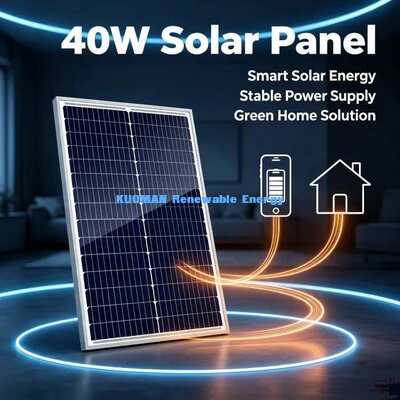 温室とリモートハット電源のための40W熱化ガラス単結晶ソーラーパネル