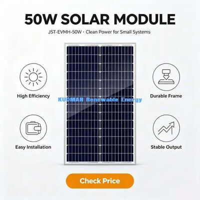 高出力 50W 単結晶ソーラーモジュール 0～+4.99W ポジティブパワー許容差
