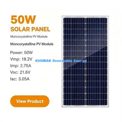 プレミアム 182mm 28‐Cell 50W 太陽光パネル DIY ホームバルコニー オフ・グリッド 太陽光キット部品