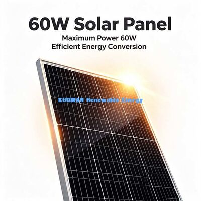 ポータブル60W単結晶太陽光パネル プリドリルマウントホール 簡単にインストール オフグリッド電源