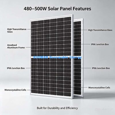 MC4対応 495W N型太陽光パネル 1500V DC 最大システム電圧