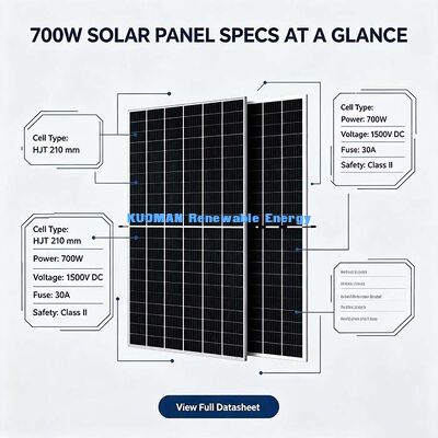 商用級700Wの双面太陽光モジュール,屋根使用のための1級消防安全