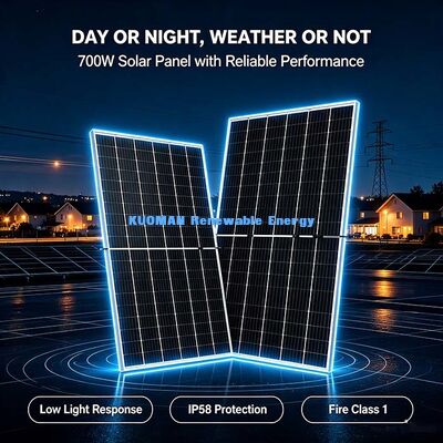 IP68 ジャンクションボックス 700W 単結晶ソーラーパネル、MC4コネクタ 屋外用太陽光パネル