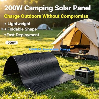 200W 薄型柔軟ソーラーパネル,防水MC4コネクタ キャンピングカー&ハウスボート用 折りたたむ太陽光発電