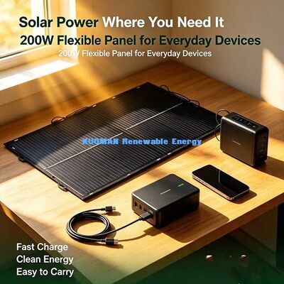 200Wオフ・グリッド柔軟ソーラーパネル,クラウド・デイ可用電力 カーボート&緊急用向け折りたたみ可用ソーラーモジュール