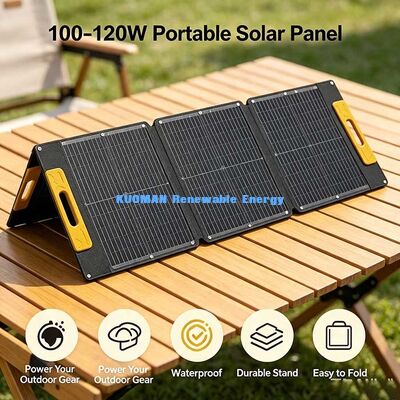 100W防水折り畳み式太陽光パネル,携帯電源ステーション用のモノクリスタリンポータブル太陽光充電器
