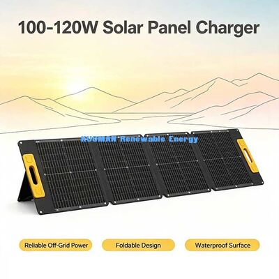 100〜120Wオフグリッドポータブルソーラーパネル,折りたたみ可能な防水ソーラー充電器