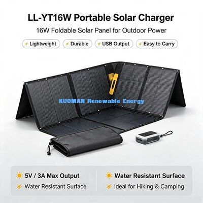 16W 折りたたみ式ソーラーパネル充電器、ポータブル USB‑C ソーラーパワー、ハイキング、キャンプ、バックパッキング用
